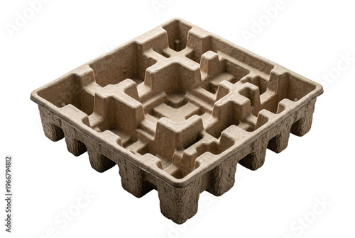 Fotografia Molded pulp packaging tray insert isolated