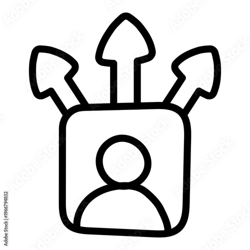 A modern design icon of user directions