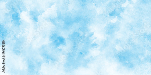 Abstract blue water color painted background, Creative and painted cloudy sky blue watercolor background, blue watercolor paper textured illustration for grunge design, abstract blue watercolor,
