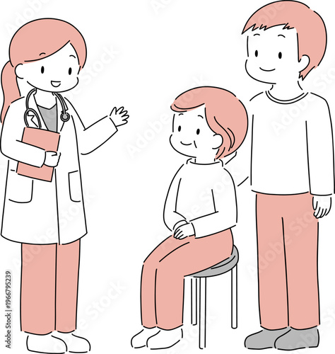 医者と患者の診察医療イラスト素材