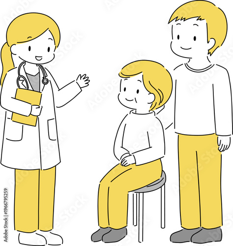 医者と患者の診察医療イラスト素材