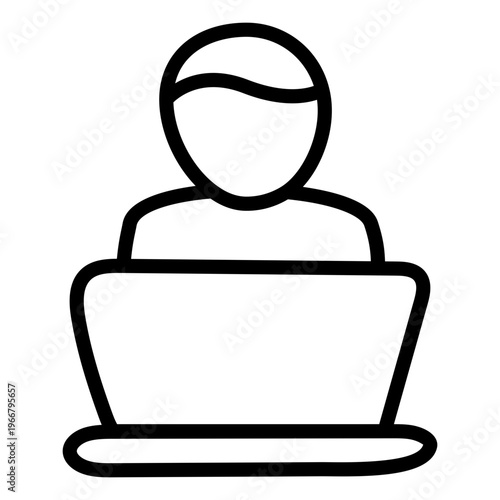 A beautiful design icon of remote worker 