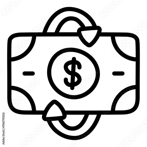 A perfect style icon of banknote