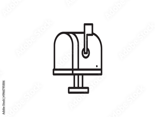 Mailbox icon, postal box symbol, mail box sign, delivery box isolated on White Background