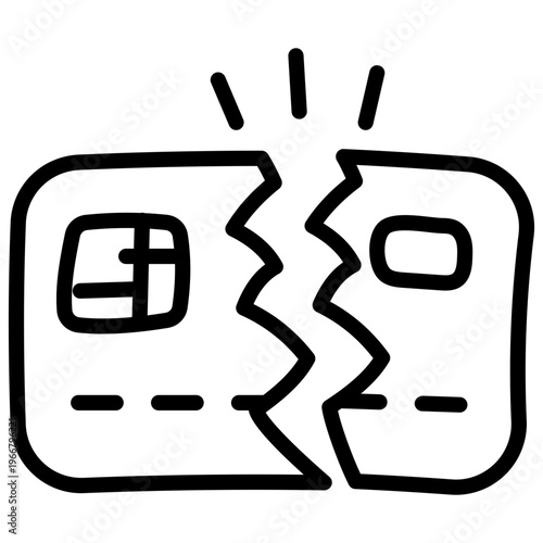 Premium download icon of broken atm card