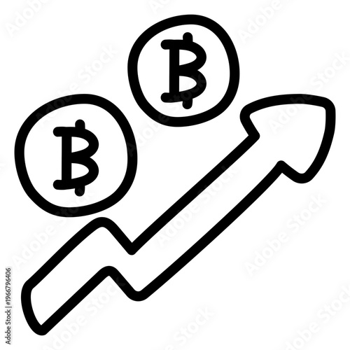 Premium download icon of bitcoin chart 