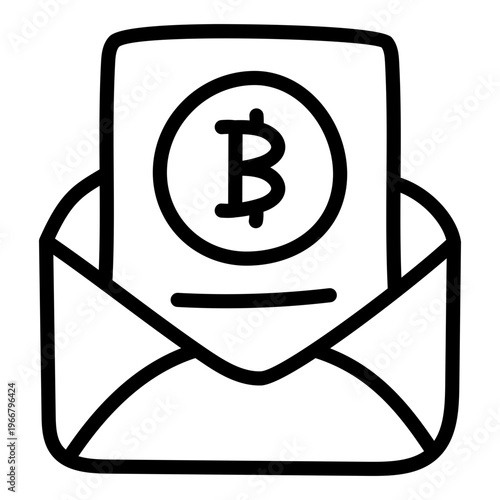 modifiable style icon of bitcoin email 