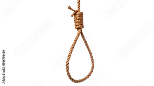 Foto Rope Noose Hanging Knot isolated on transparent background cut out