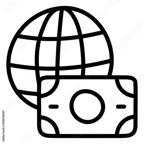 An modifiable style icon of global money