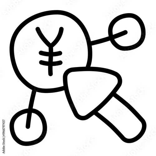 An editable design icon of yen coin