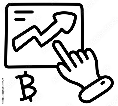 Premium download icon of bitcoin chart 
