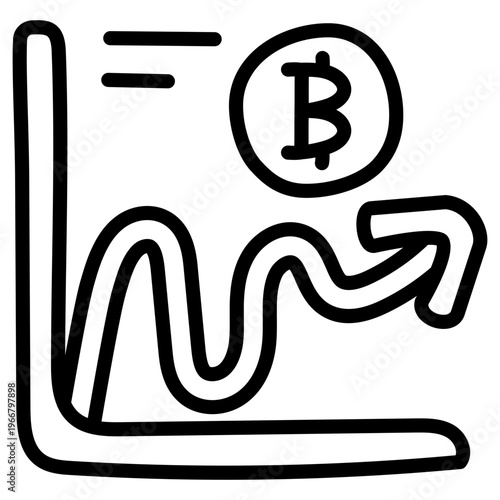 Premium download icon of bitcoin chart 