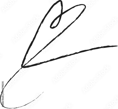 Heart continuous line drawing. Decorative design