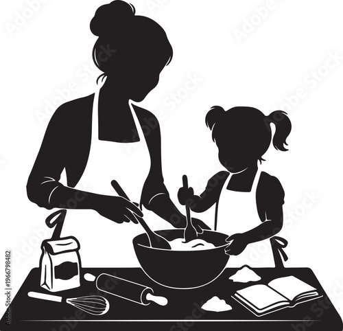 Mom and Son Heartfelt Moment: Sharp Vector Illustration for Mother's Day Branding