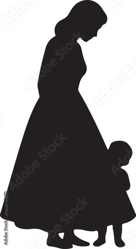 Mom and Son Heartfelt Moment: Sharp Vector Illustration for Mother's Day Branding