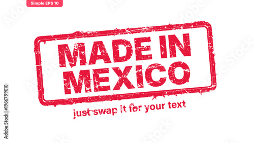 made red rubber stamp vector with distressed ink texture and clean frame, built for packaging, shipping labels, office paperwork, certification workflows, and commercial branding use.