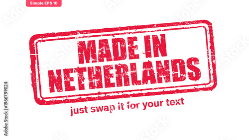 official stamp label red rubber stamp vector with distressed ink texture and clean frame, built for packaging, shipping labels, office paperwork, certification workflows, and commercial branding use.