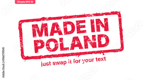 official stamp label red rubber stamp vector with distressed ink texture and clean frame, built for packaging, shipping labels, office paperwork, certification workflows, and commercial branding use.