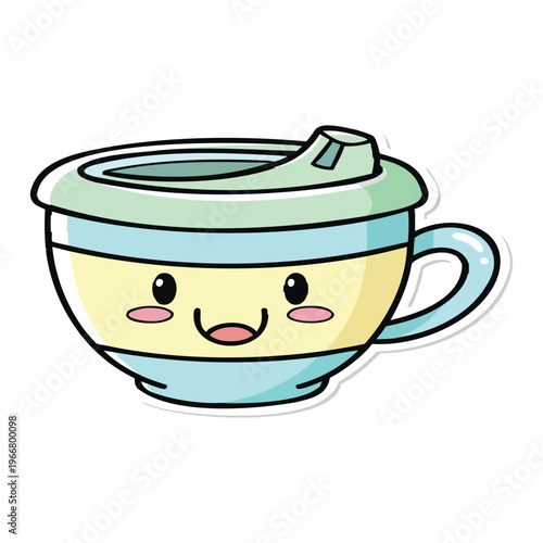 Cute Cartoon Sippy Cup with Happy Face