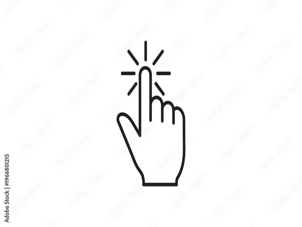 Fototapeta premium Click, hand, cursor, pointer, web navigation icon isolated on White Background