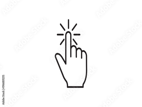 Click, hand, cursor, pointer, web navigation icon isolated on White Background