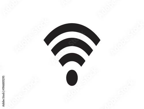 WiFi symbol, wireless internet icon, network connection sign, black vector logo isolated on White Background