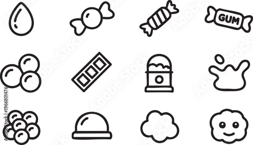 Sweet Dessert Icons Collection for Confectionery and Food Branding