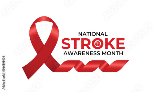 National Stroke Awareness Month is recognized annually in May to promote education and prevention of stroke. Banner poster, flyer and background design template. Vector illustration. Eps 10.