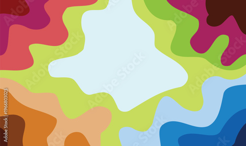 Vibrant abstract background with a colorful, undulating wavy pattern, showcasing various organic shapes and bright gradients for a dynamic and modern look.