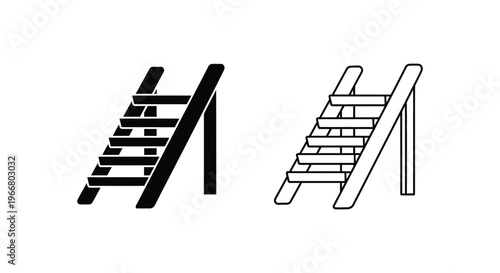 two different colored ladders side by side Vector