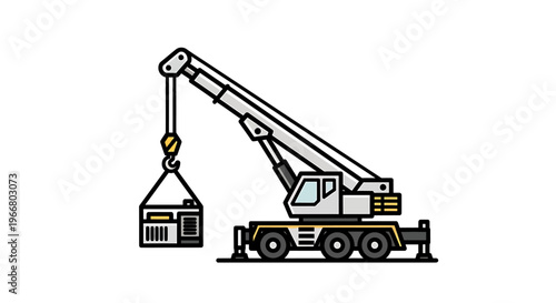 Mobile Crane Lifting Heavy Load.