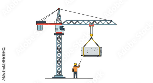 Man operating large construction crane machine.