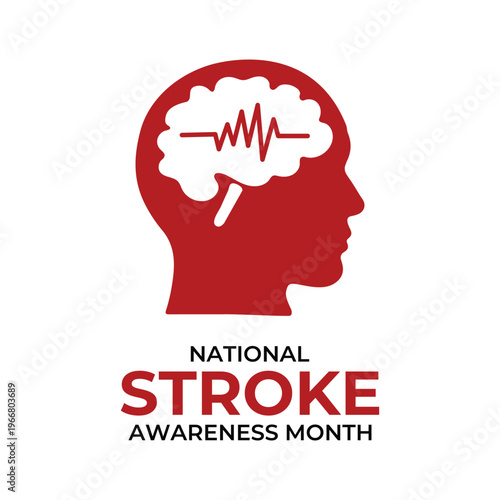 National Stroke Awareness Month is recognized annually in May to promote education and prevention of stroke. Banner poster, flyer and background design template. Vector illustration. Eps 10.