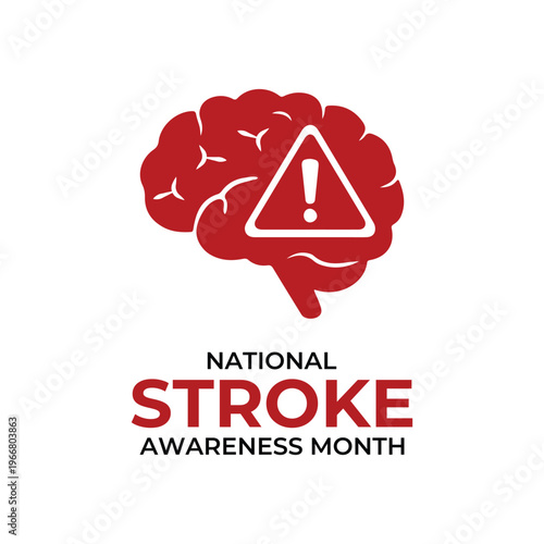National Stroke Awareness Month is recognized annually in May to promote education and prevention of stroke. Banner poster, flyer and background design template. Vector illustration. Eps 10.
