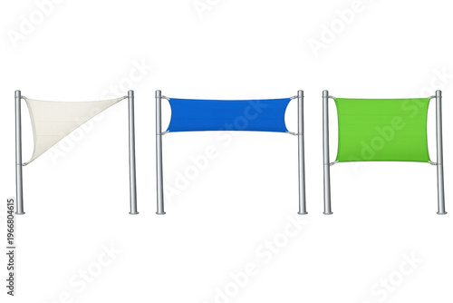 Sail shades providing sun protection and outdoor cover