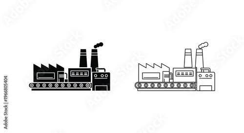 industrial factory buildings with smokestacks Vector