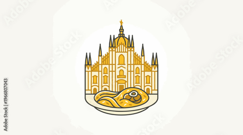 Milan Cathedral with Pasta Dish Logo