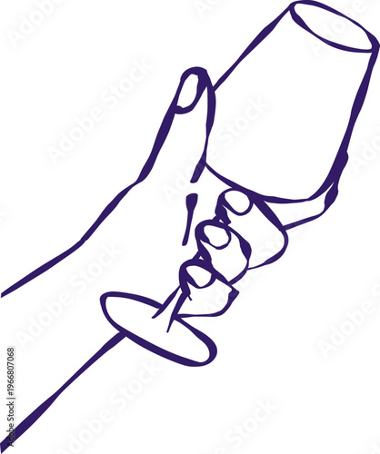 Wineglass in Hand Sketch