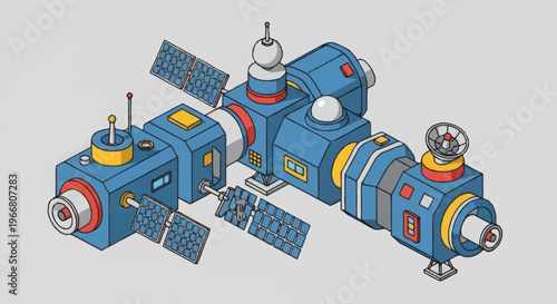 Isometric Space Station Module Design.