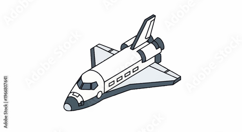 Isometric Space Shuttle Illustration for Science and Technology.