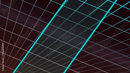 A dark grid with a teal outline of a shape, possibly a graph or data visualization