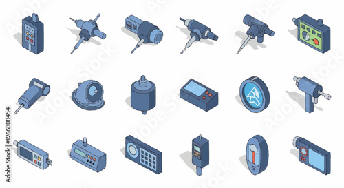 Collection of Isometric Electronic Devices and Gadgets.
