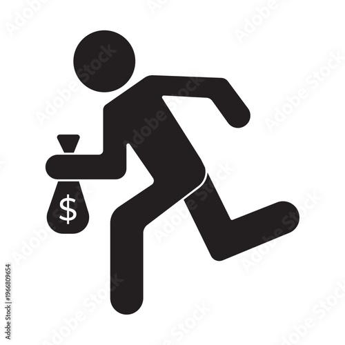 vector flat icon of money snatcher