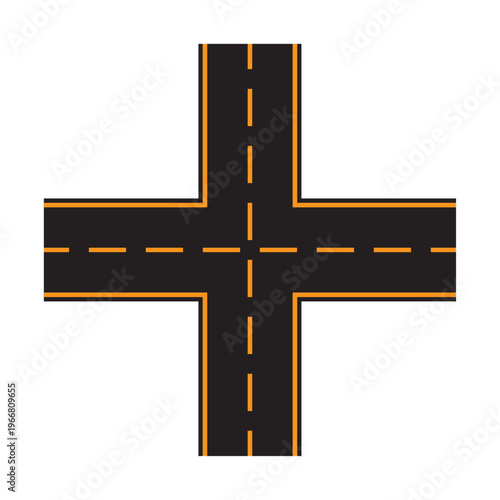 flat icon vector of highway intersection