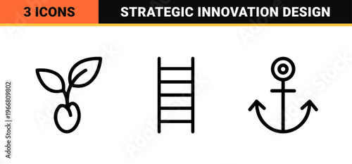 Sophisticated Minimalist Creative Innovation Outline Graphics for Professional Strategic Planning and Idea Development Design Projects