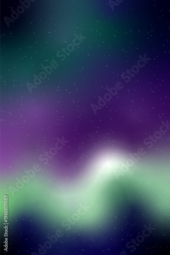 Soft aurora mesh gradient abstract background with stars.