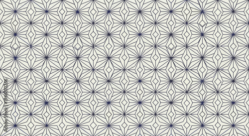 Seamless Geometric Pattern with Japanese Asanoha Style Elements