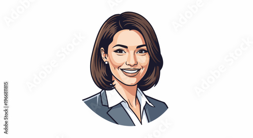 Professional smiling woman with short brown hair in a suit