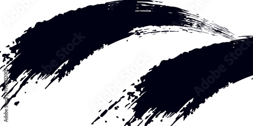 Grunge tire track, wheel braking marks. Truck, car or motorcycle tread pattern silhouette. Auto race, motorsport, speed racing design element. Vector illustration