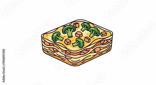 Layered cheesy dish with broccoli and meat, a comforting baked meal